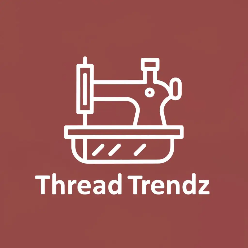 a logo design,with the text "THread Trendz", main symbol:sewing machine,Moderate,clear background