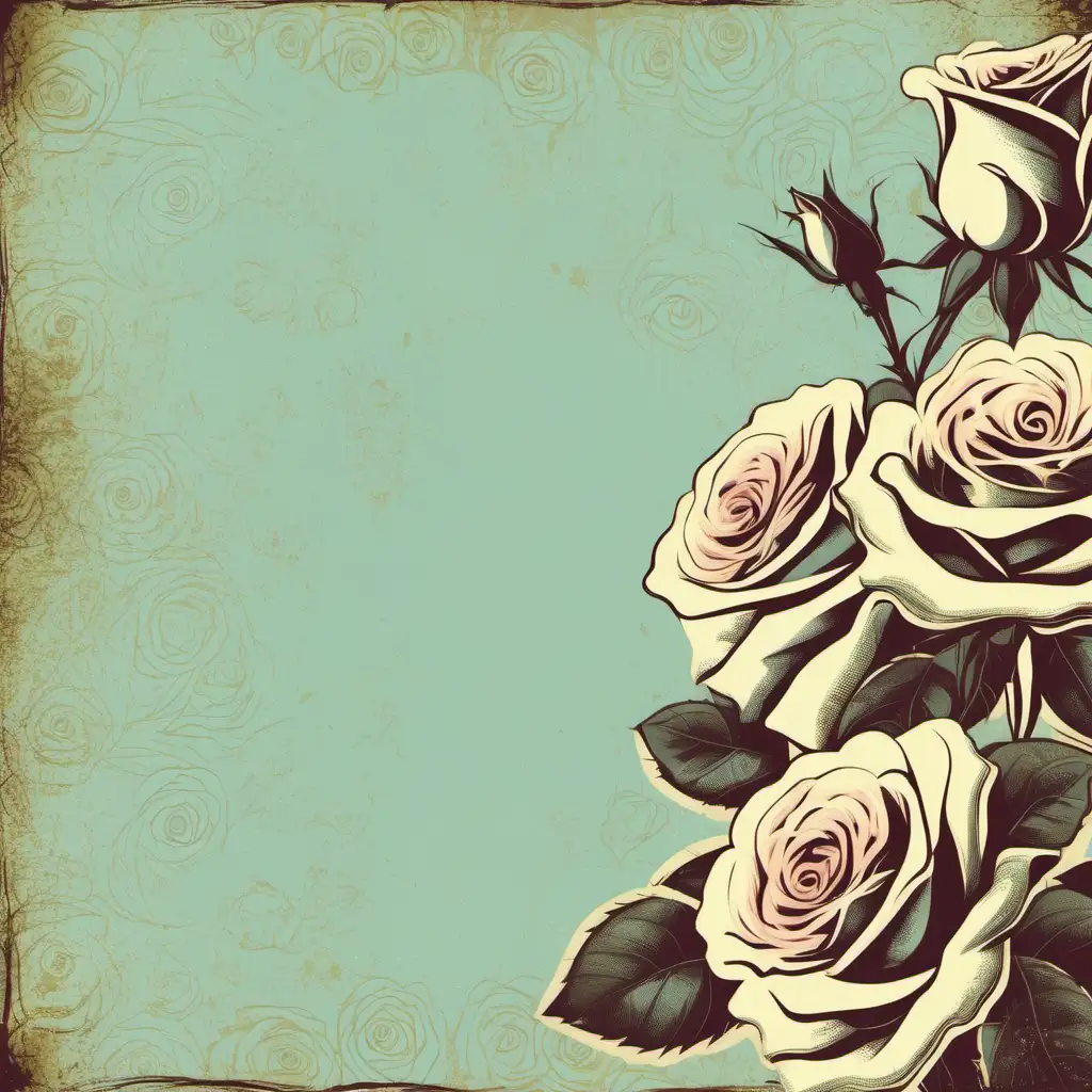 vintage bluish background with roses

