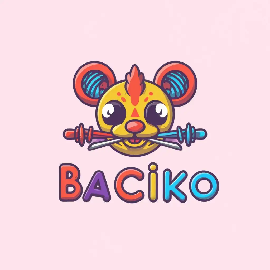 a logo design,with the text "Baciko", main symbol:Knitting, amigurumi, pattern,