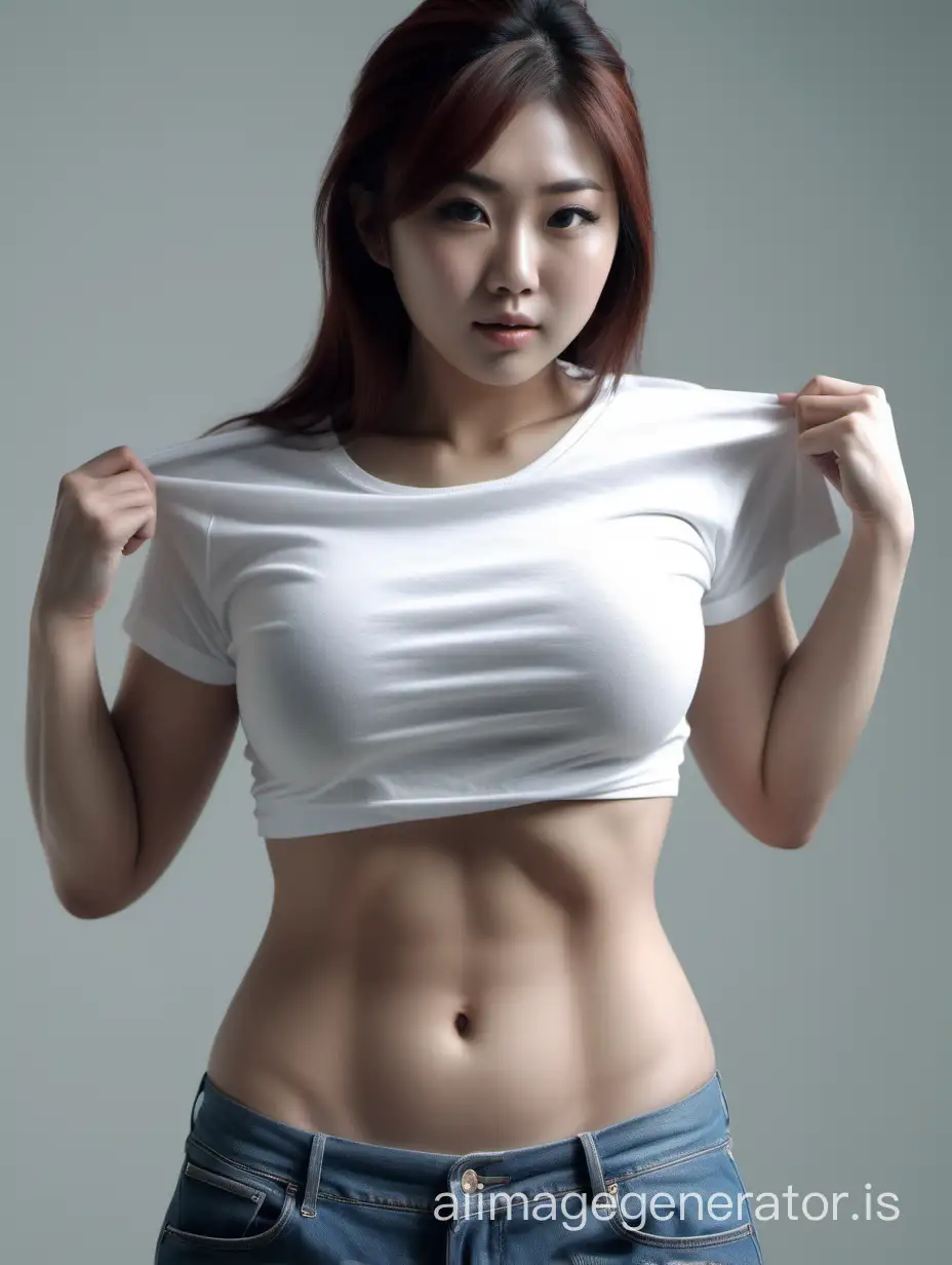 Japanese Woman Revealing Stunning Abs in Hyperrealistic 8K UHD Image | AI  Image Generator