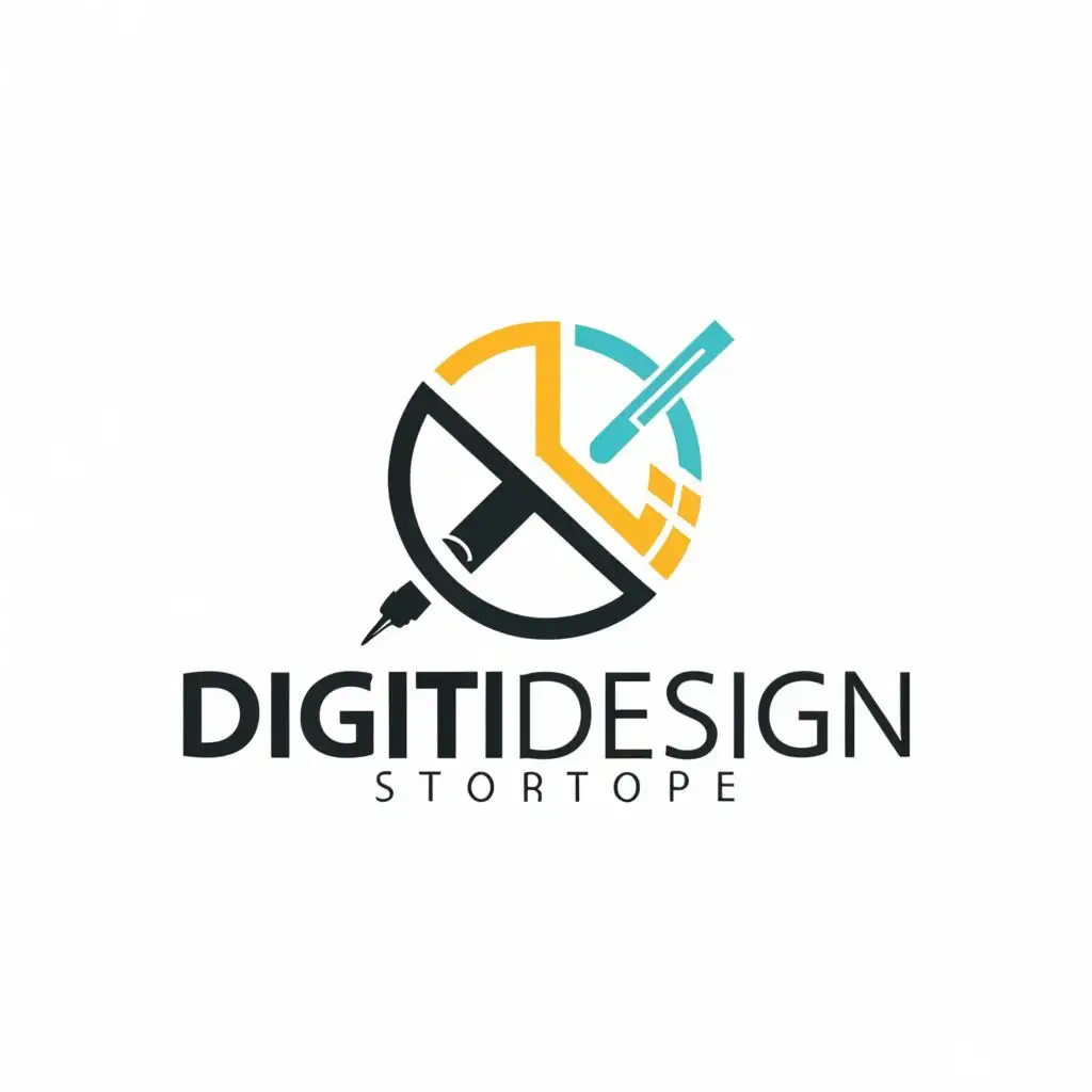 a logo design,with the text "digitidesignstore", main symbol:digital internet pen books ipods,Moderate,be used in Internet industry,clear background