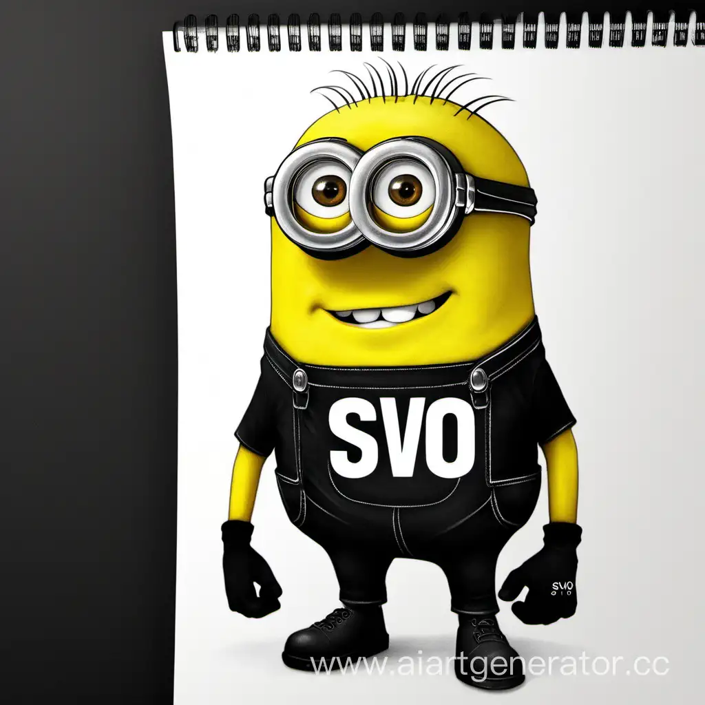Strong-Minion-in-Black-TShirt-with-SVO-Inscription
