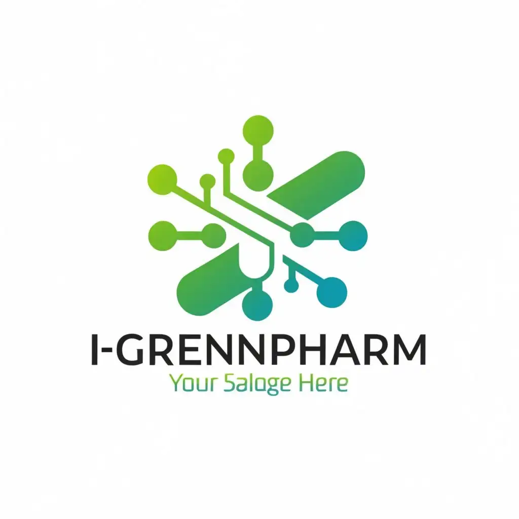 logo, pharmaceutical, ai, ML, with the text "i-GREENPHARM", typography, be used in Technology industry