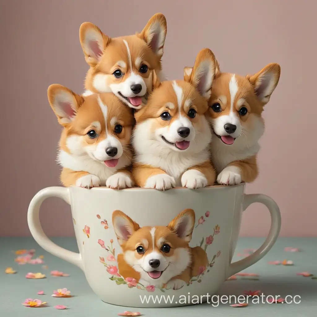 Corgis-Playfully-Snuggling-in-a-Large-Cup