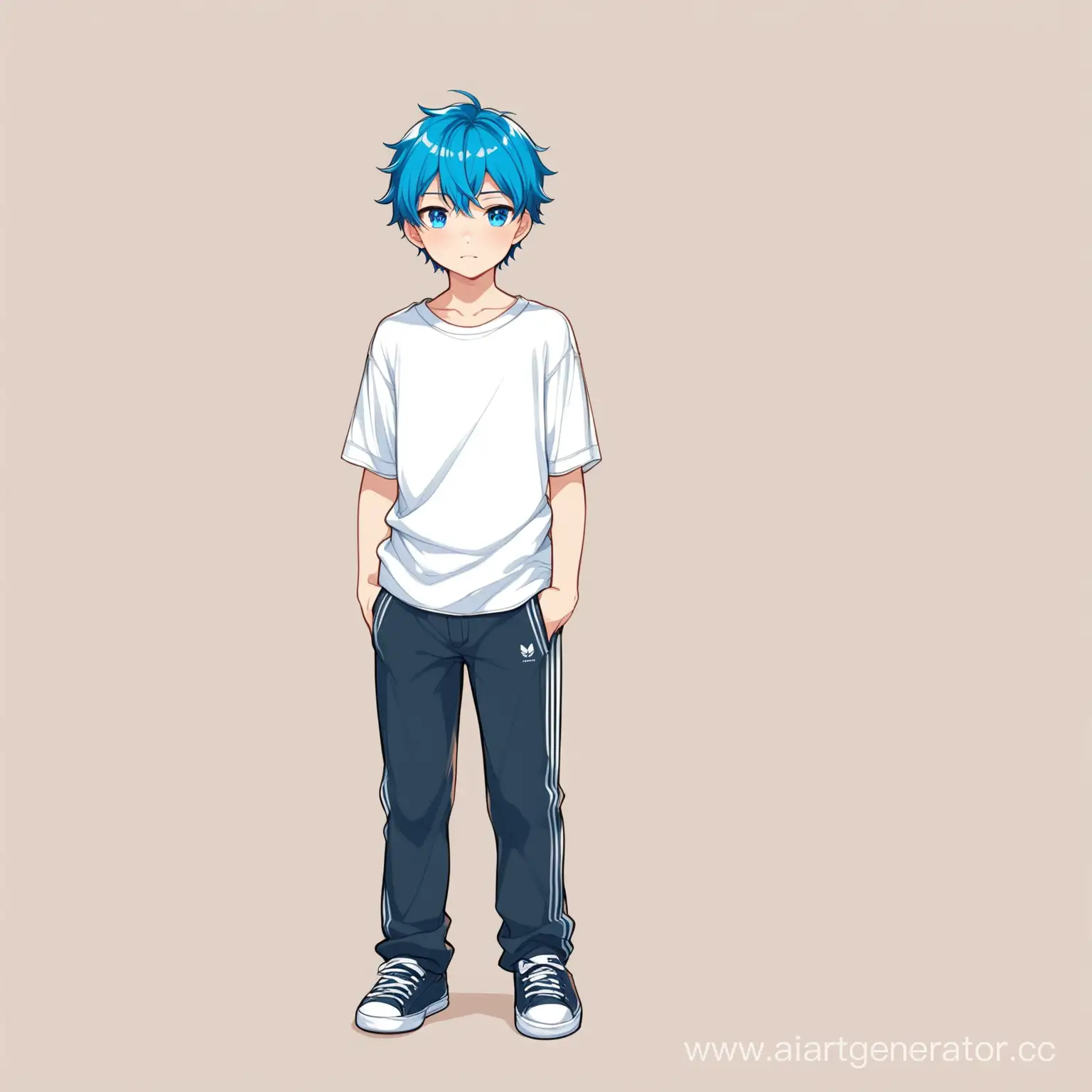 Stylish-Teenage-Boy-with-Blue-Hair-Eyes-and-Casual-Attire