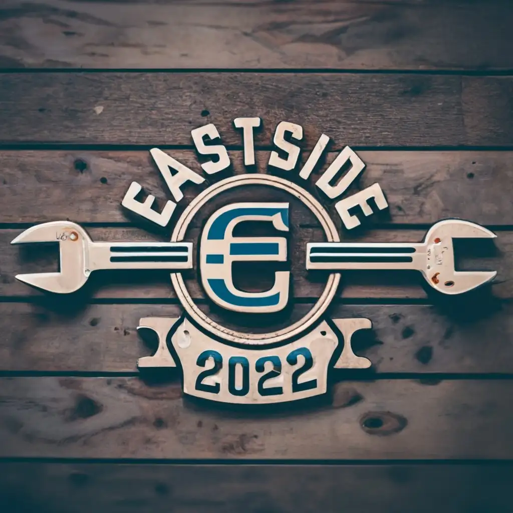 logo, round wrench , with the text "EastSide 2022", typography, be used in Automotive industry