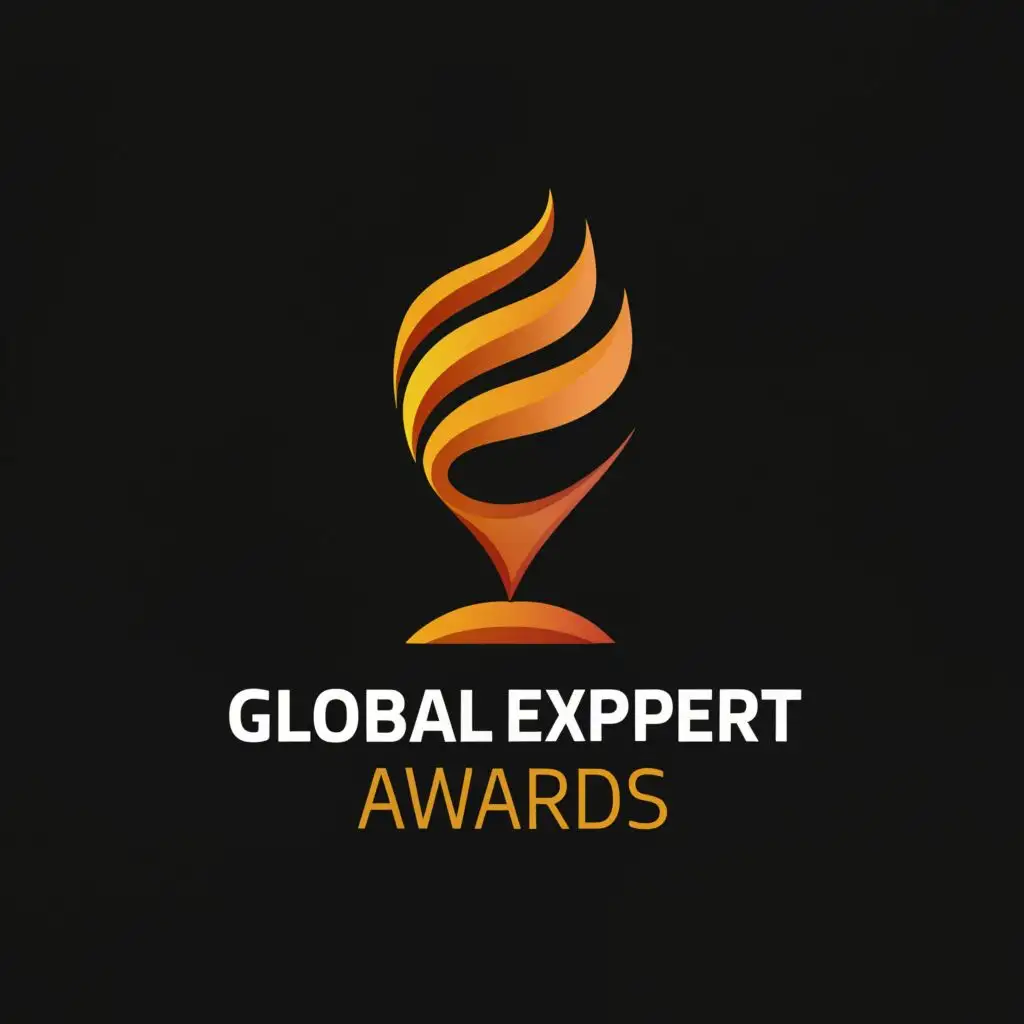 a logo design,with the text "Global Expert AWARDS - 2024", main symbol:1. THE ELEMENT THAT SHOULD BE USED IN THE LOGO Statuette, the element that shows the best MUST BE ONLY THE STATUETTE
2. Male and female expert bloggers who blog as experts on Instagram
Business, Beauty, Health, Education, Finance, Psychology, Jurisprudence - all areas are included
3. LOGO COLORS: Fire color, dark serial background (or white background - depending on the design and color palette used),complex,clear background
