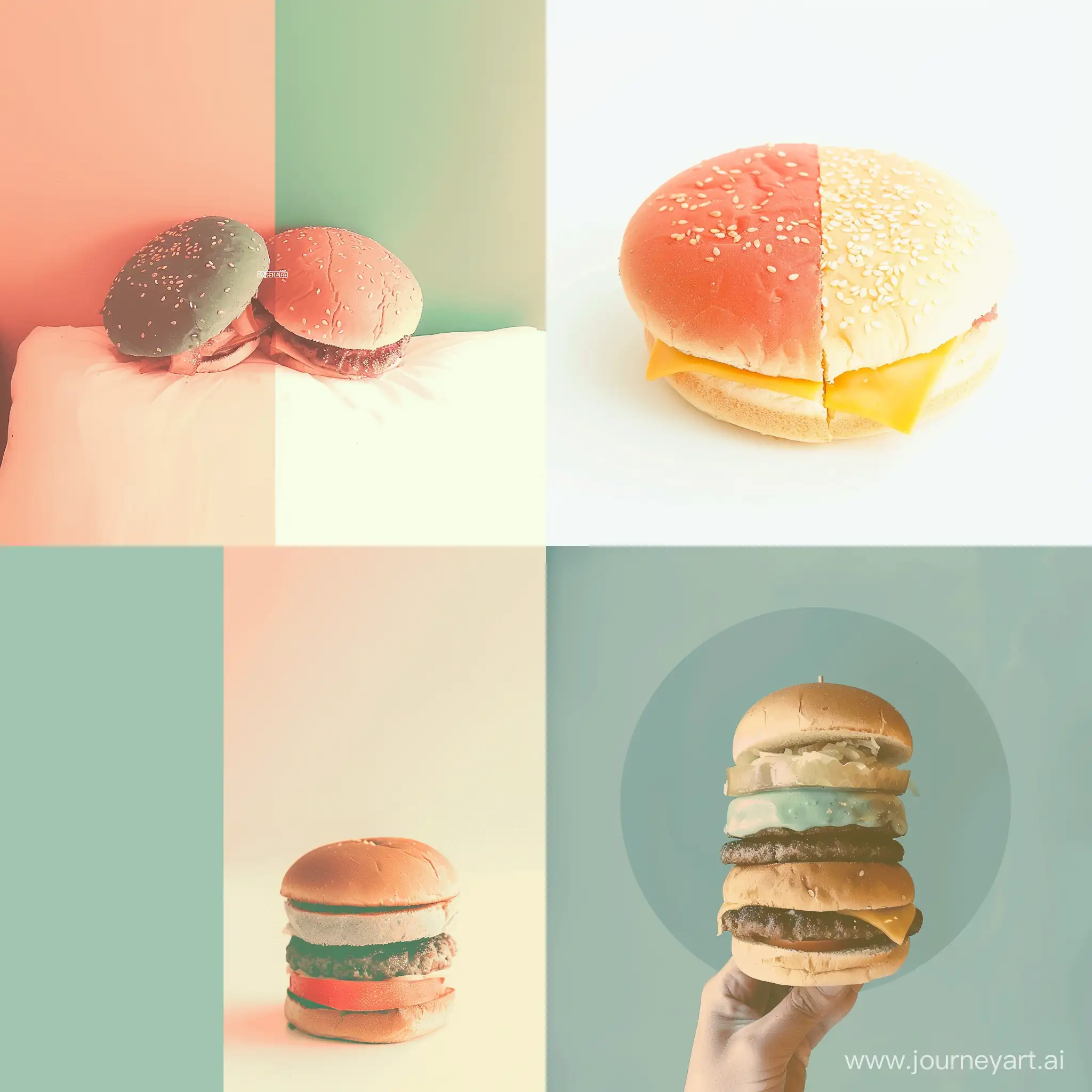 Colorful-Burger-on-Nature-Palette-Background