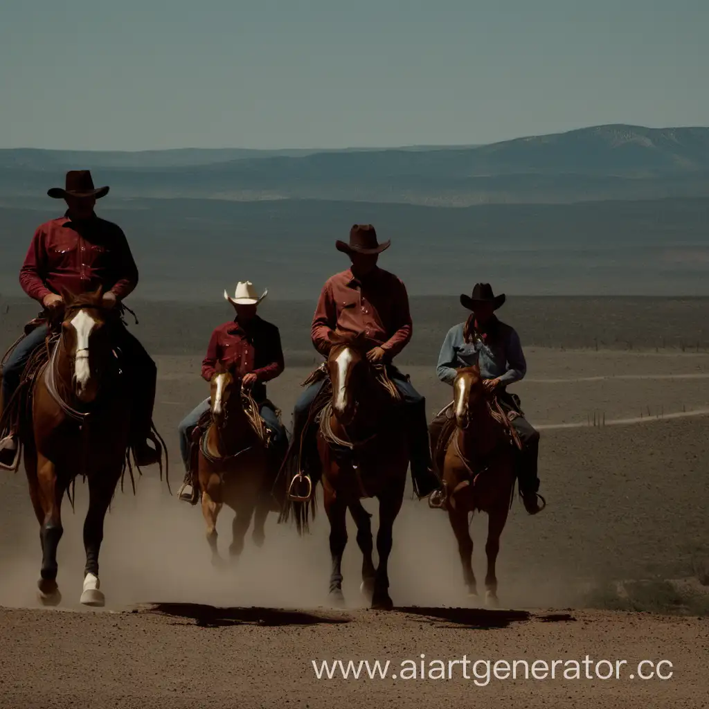 Cowboy-Riding-Across-Vast-Western-Plains-at-Sunset