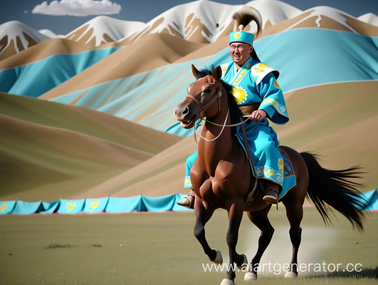 Traditional-Kazakh-Eagle-Hunter-on-Horseback