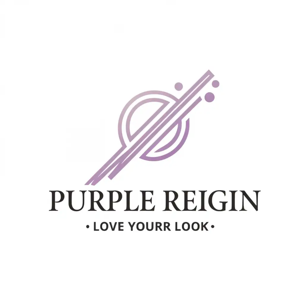 a logo design,with the text "make a cosmetic logo in minimalist and elegant style. the name is Purple Reign", main symbol:a cosmetic drawing the slogan is love your look,Minimalistic,clear background
