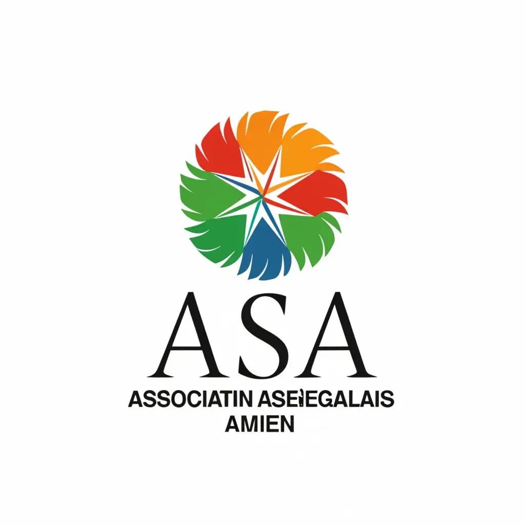 a logo design,with the text 'Association Senegalais Amiens', main symbol:ASA,Moderate,clear background