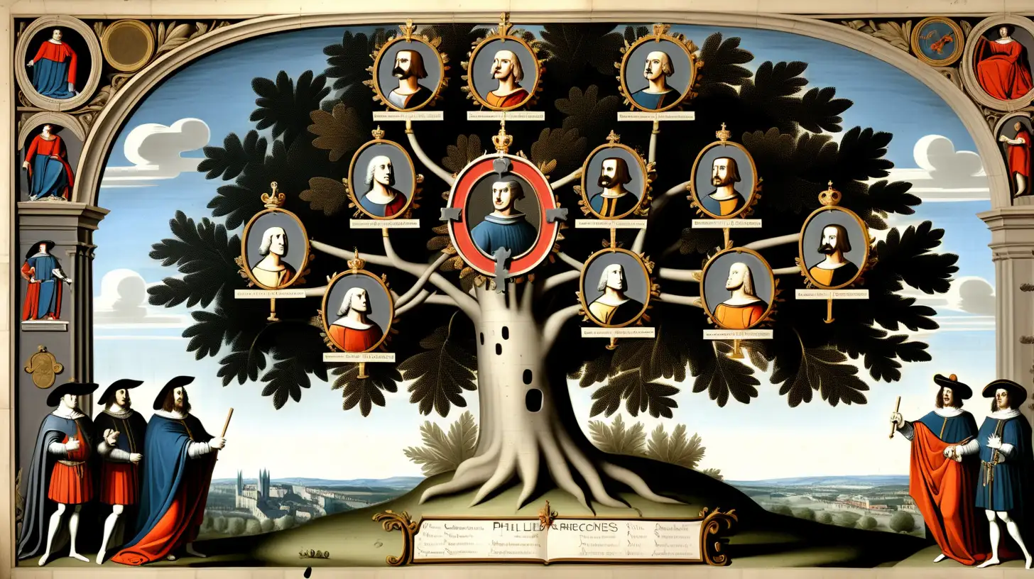 Ardeche Dynasty Genealogical Tree with Emperor and Descendants