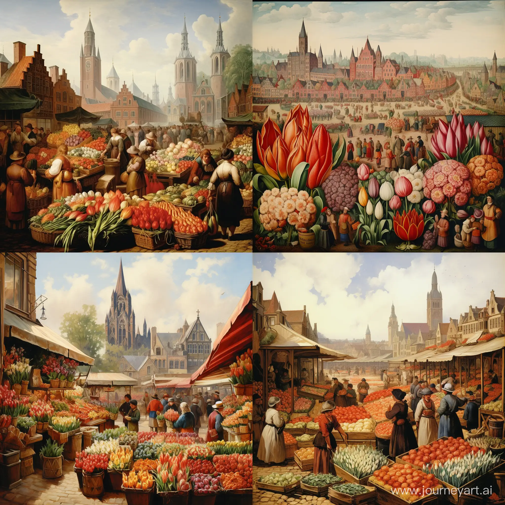 Vibrant-Tulip-Mania-Marketplace-17thCentury-Frenzy-in-Historic-Holland