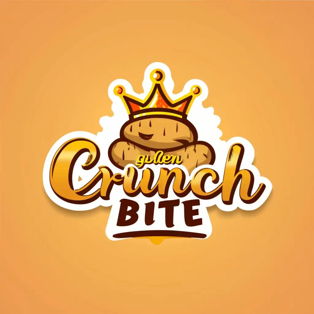 a logo design,with the text "Golden Crunch Bite", main symbol:potato with crown,Moderate,clear background