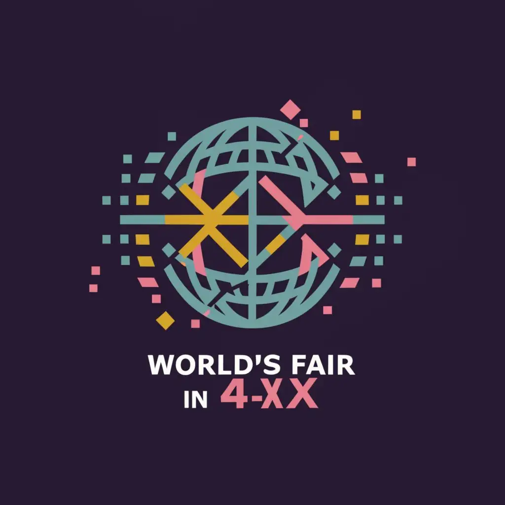 a logo design,with the text "Worlds Fair in 4X", main symbol:Worlds fair,Moderate,be used in Events industry,clear background