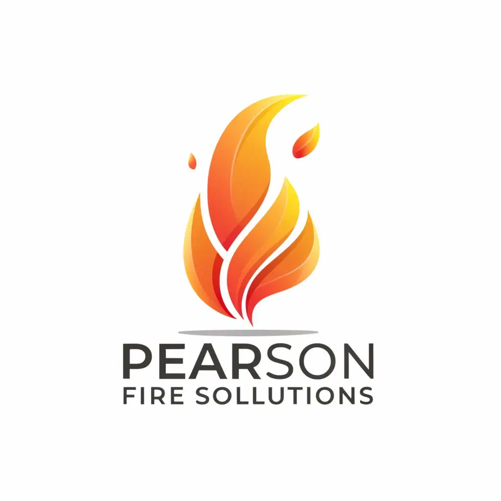 a logo design,with the text "PEARSON Fire Solutions", main symbol:FLAME,Moderate,be used in Technology industry,clear background