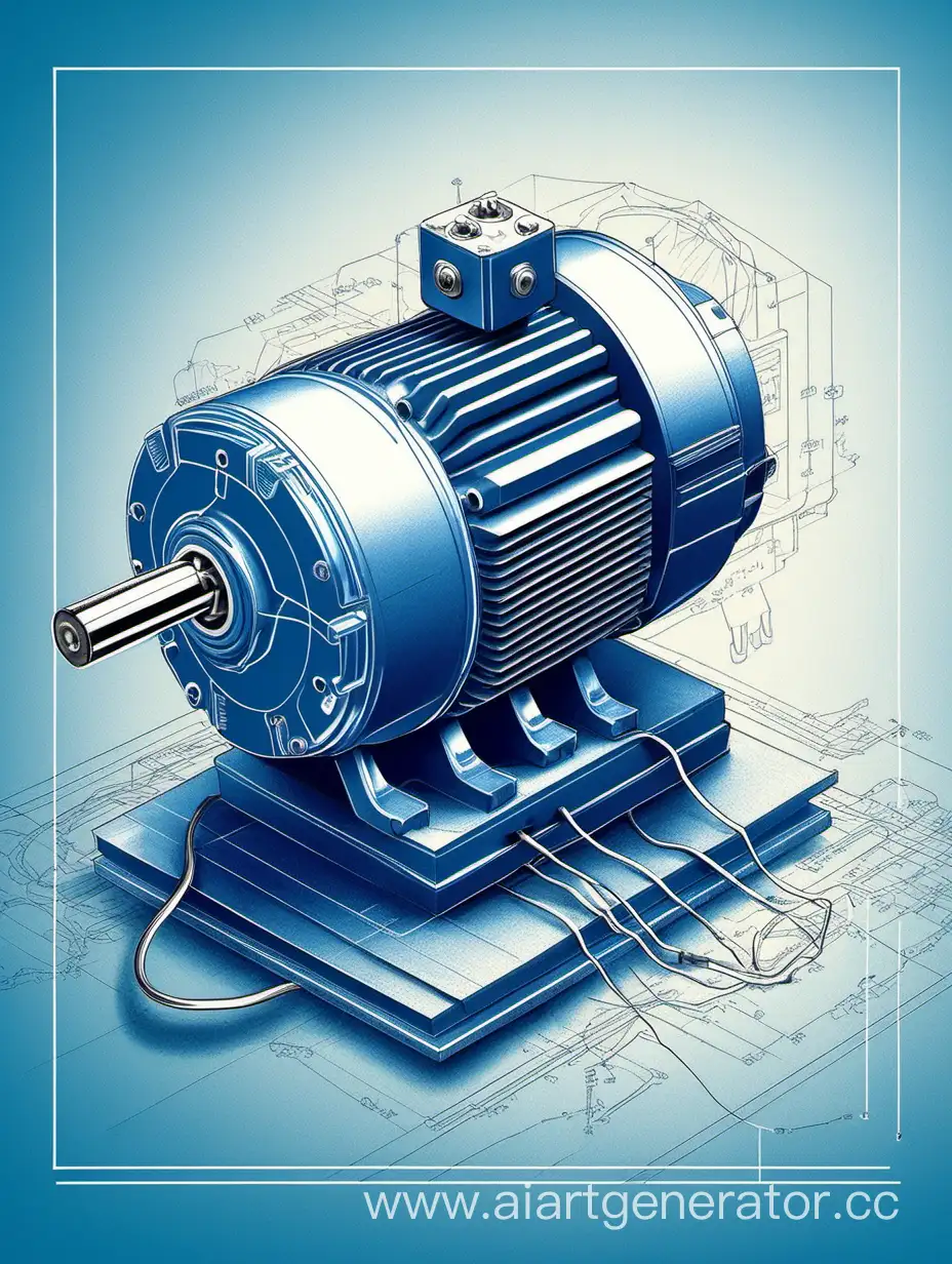 Illustration-of-Electric-Motor-and-Circuit-BlueToned-Engineering-Design