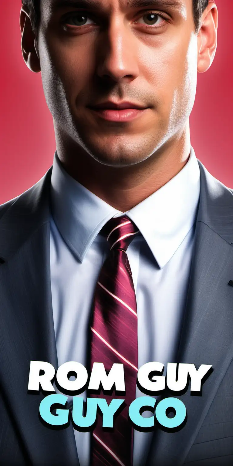 book cover close-up illustration of a suit and tie zoom in on a man's collar in a rom-com animation style of THAT GUY book cover