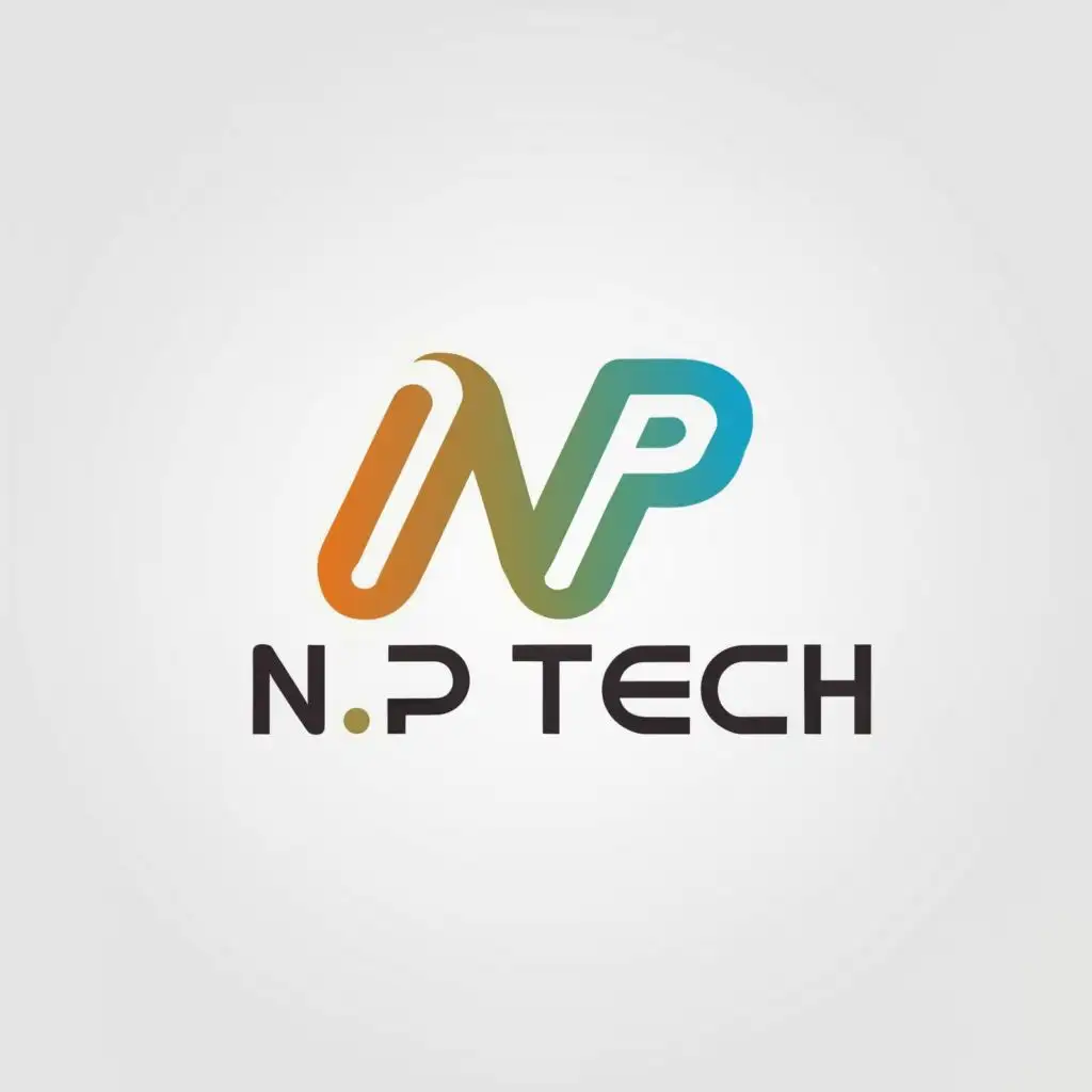 logo, """
text
""", with the text "N.P Tech", typography, be used in Technology industry