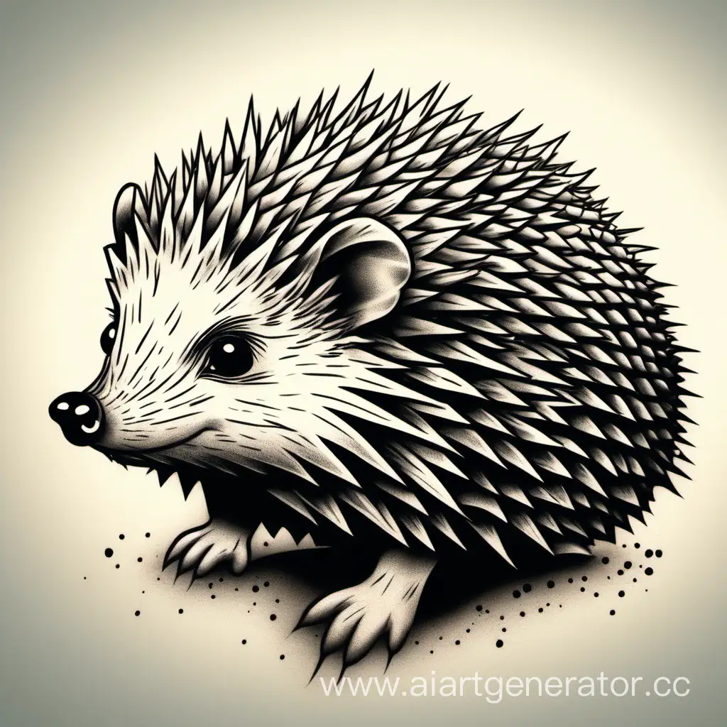 Angry-Side-View-Hedgehog-Tattoo-Design-with-Minimal-Details