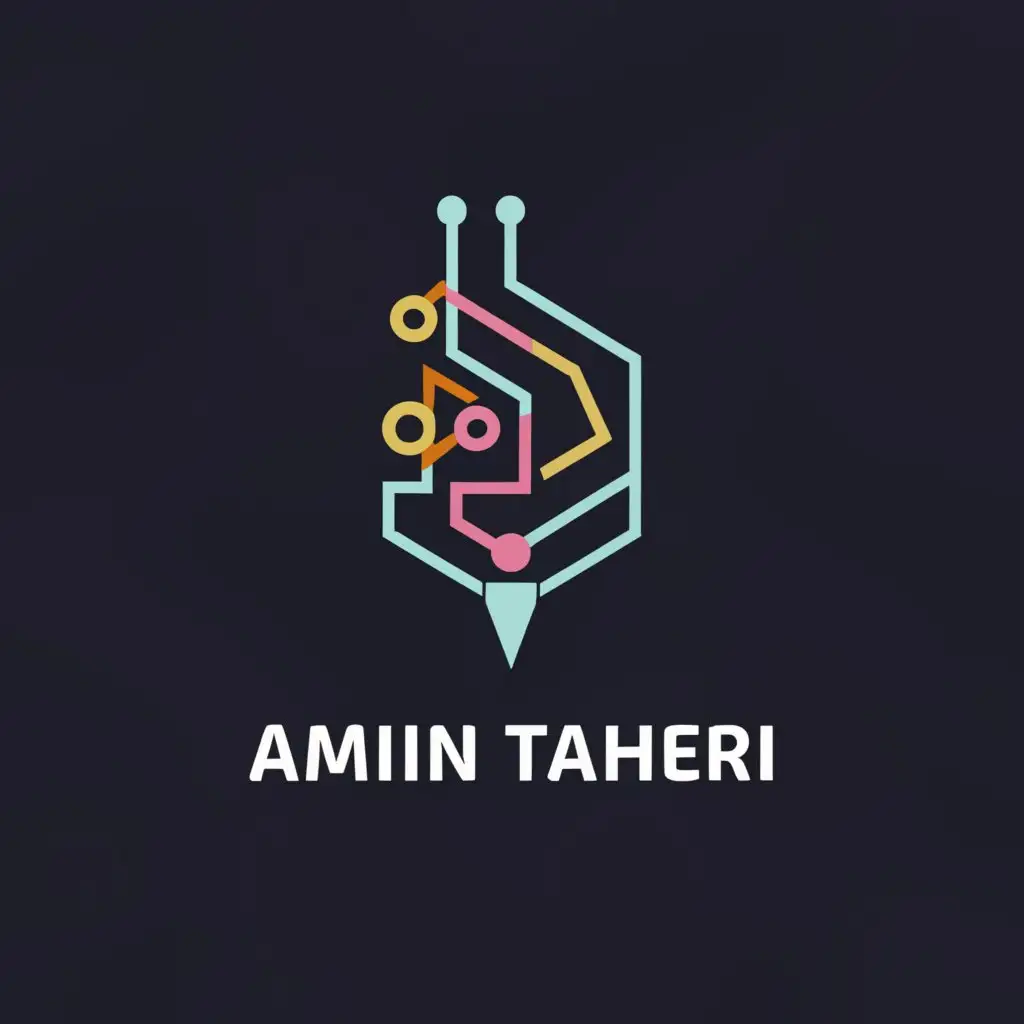 a logo design,with the text "Amin Taheri", main symbol:pen, code, web,Moderate,clear background