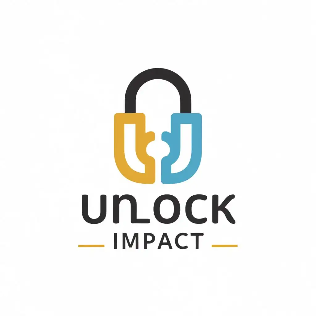a logo design,with the text "Unlock Impact", main symbol:Lock,Minimalistic,clear background