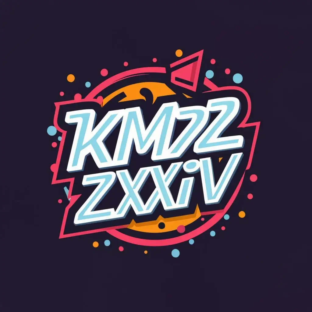 logo, For streaming, with the text "KMZZXIV", typography, be used in Internet industry