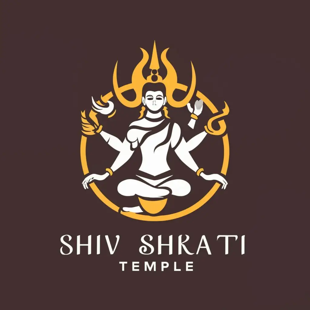 a logo design,with the text "shiv shakti temple", main symbol:Shiva and Parvathi,complex,be used in Religious industry,clear background