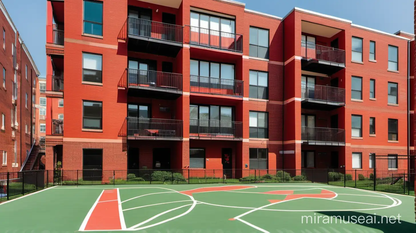 Red Brick SixStory Family Home with Courtyard Playground