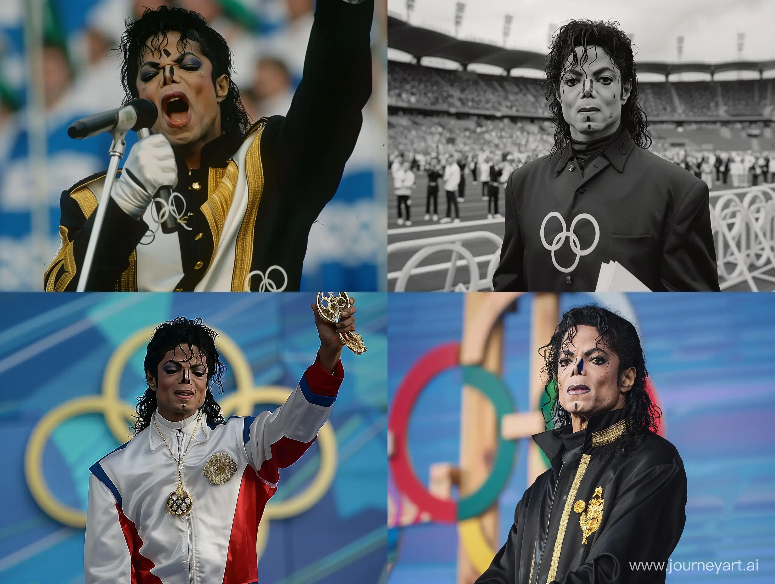 Michael Jackson declaring the olympic games open