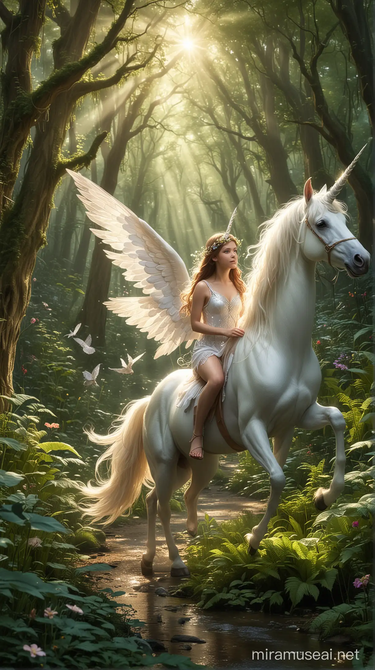 Fairy Angel and Unicorn Adventure in Enchanted Forest