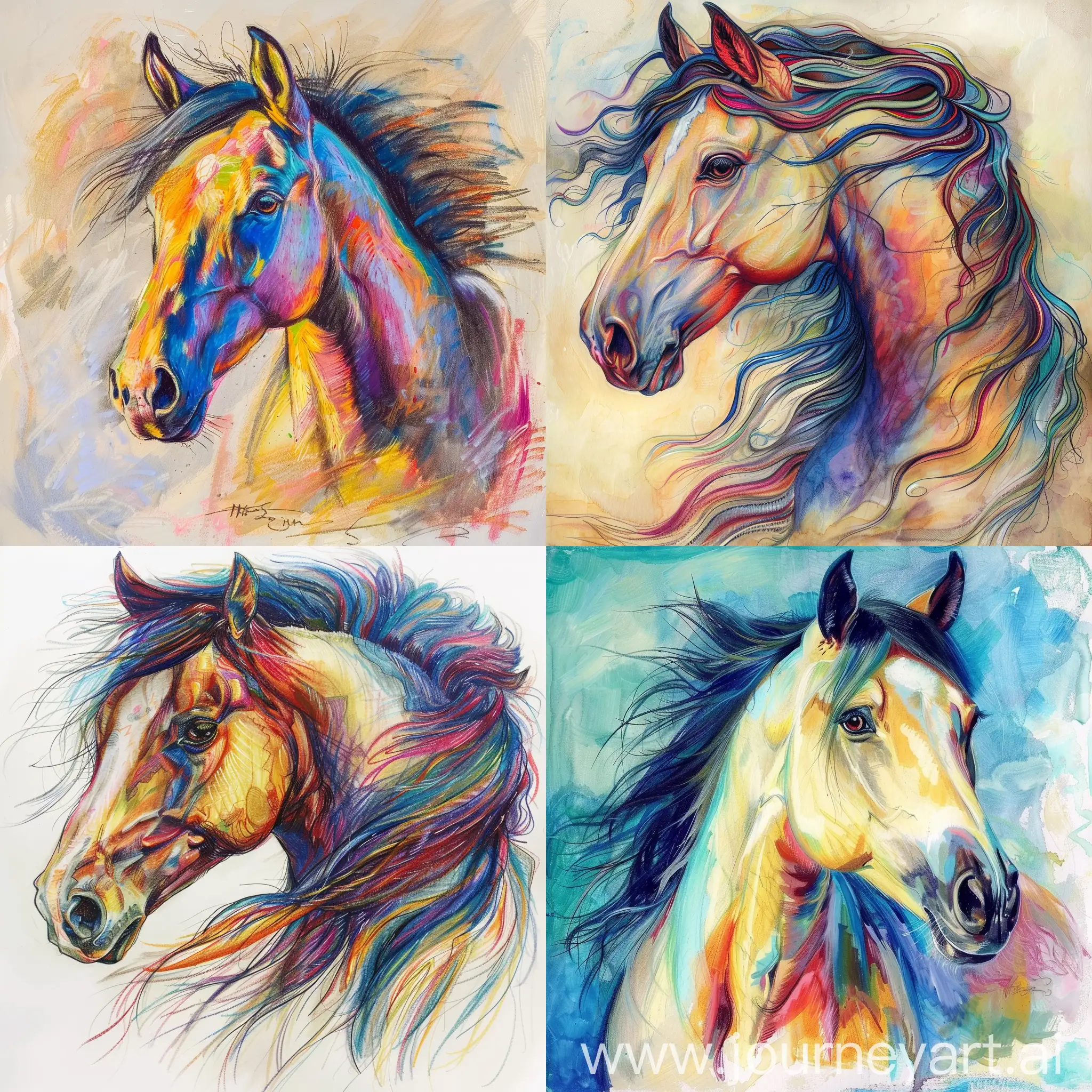 Vibrant-Horse-Painting-with-Imaginative-Colors