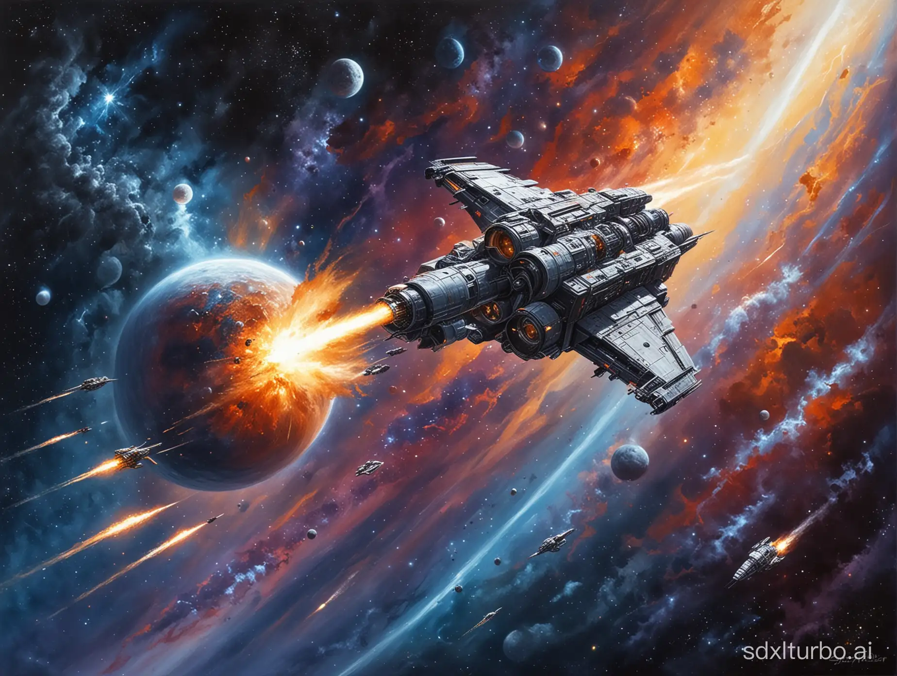 Epic-Space-Adventure-Art-Futuristic-Spacecraft-Exploring-Cosmic-Wonders