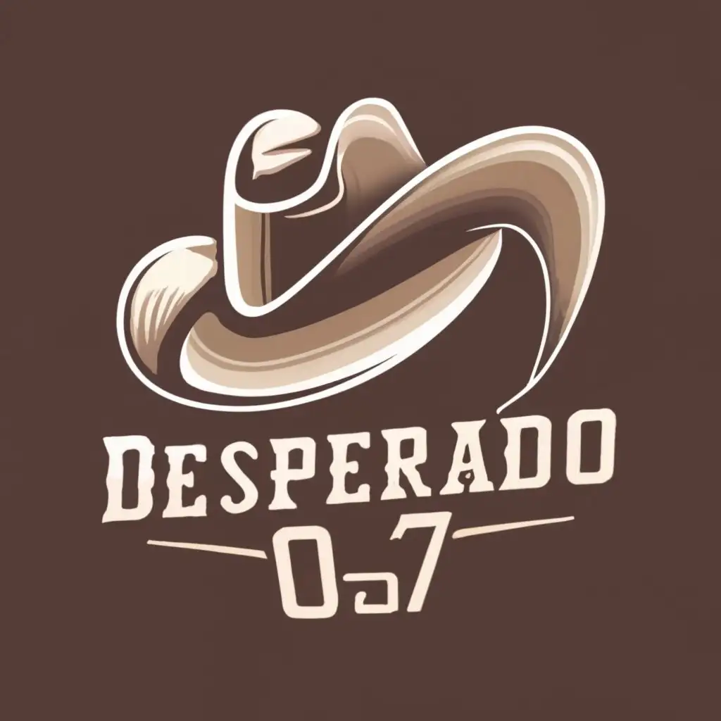 logo, MUSIC, 3D, COWBOY HAT, with the text "DESPERADO 037 BAND", typography, be used in Entertainment industry