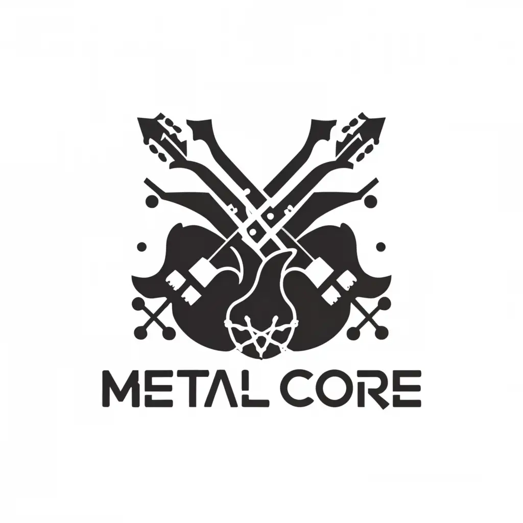 a logo design,with the text "Metal Core", main symbol:Musical Band, High quality, ,Minimalistic,be used in Events industry,clear background