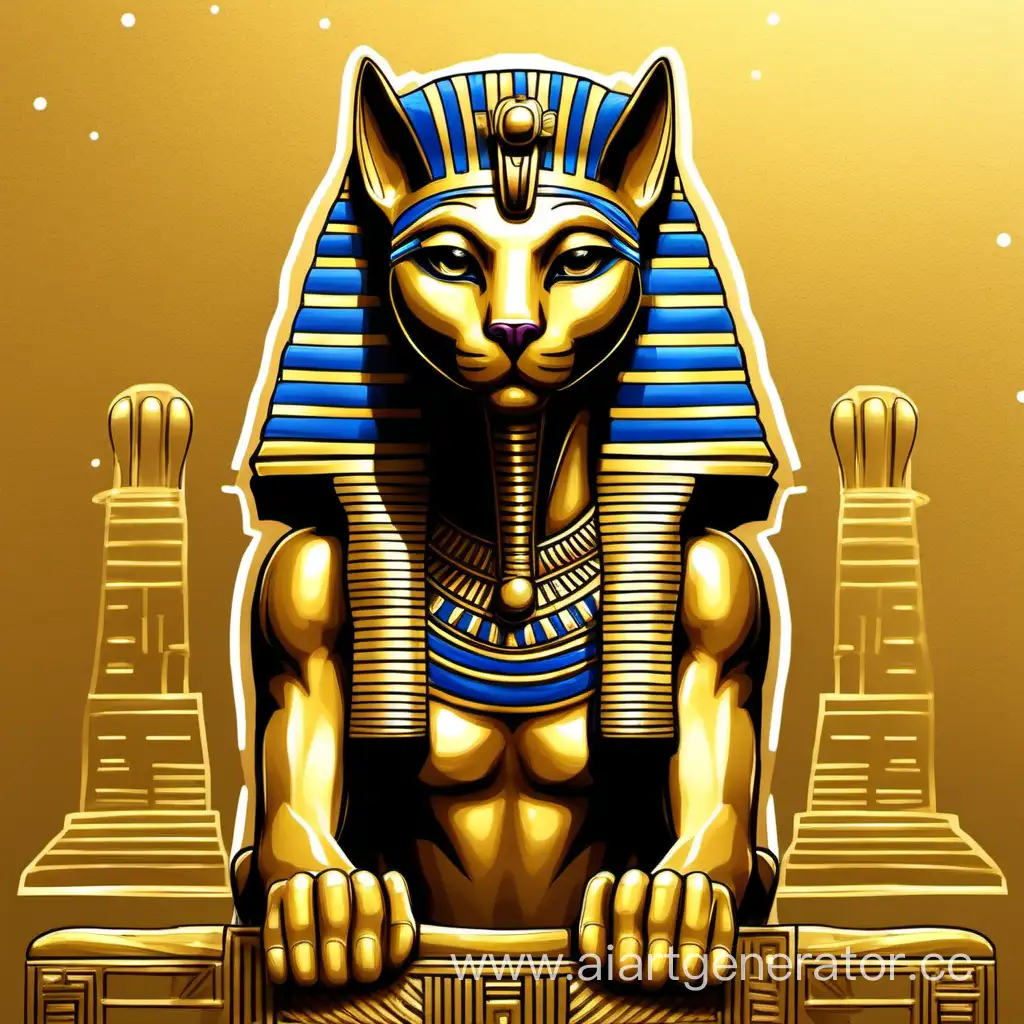 Regal-Cat-Pharaoh-on-Gilded-Throne