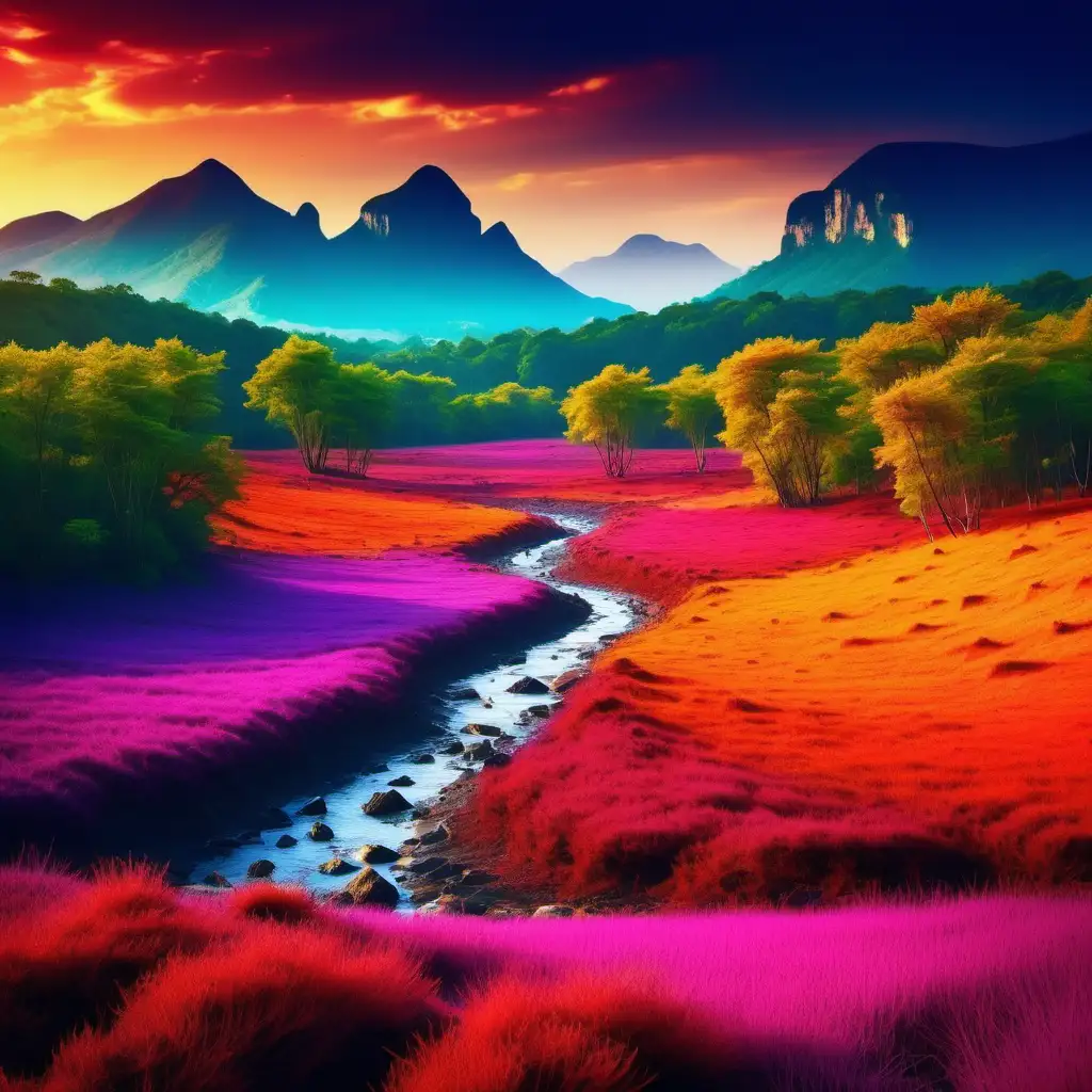 Vibrant Wilderness Scenery with Rich Colors