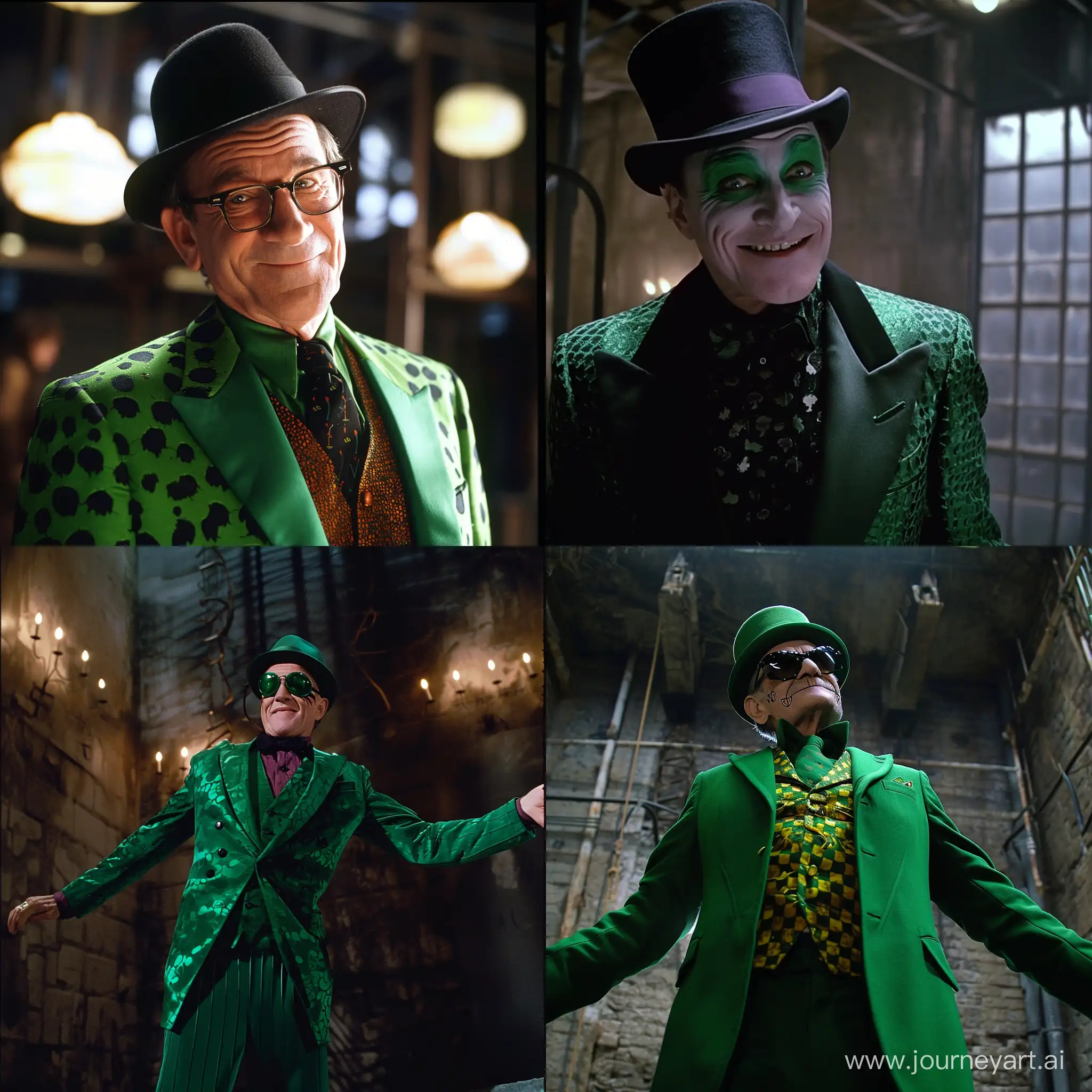 Robin Williams as the riddler, dvd screengrab.
