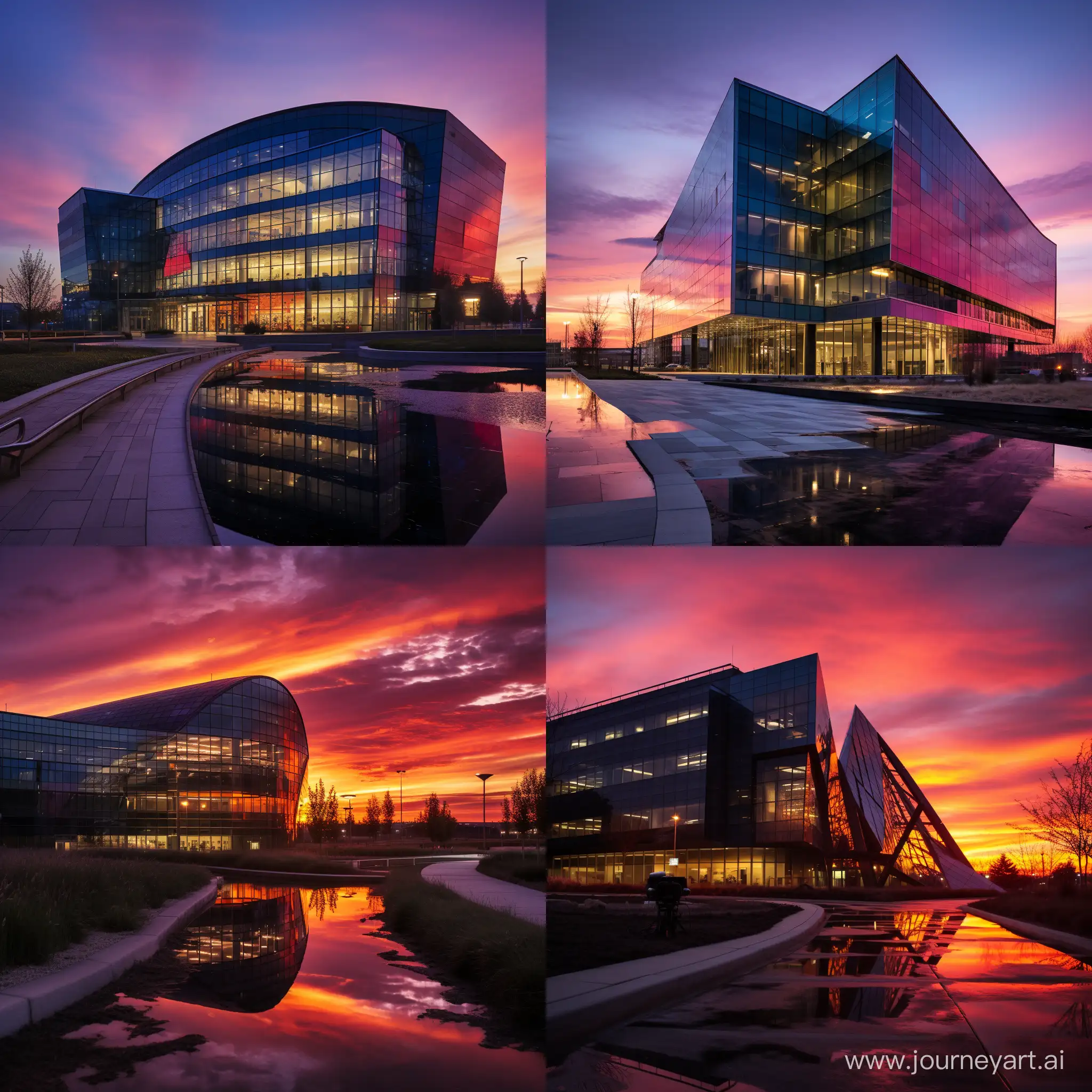 /imagine , Microsoft building during sunset with a photographic camera
