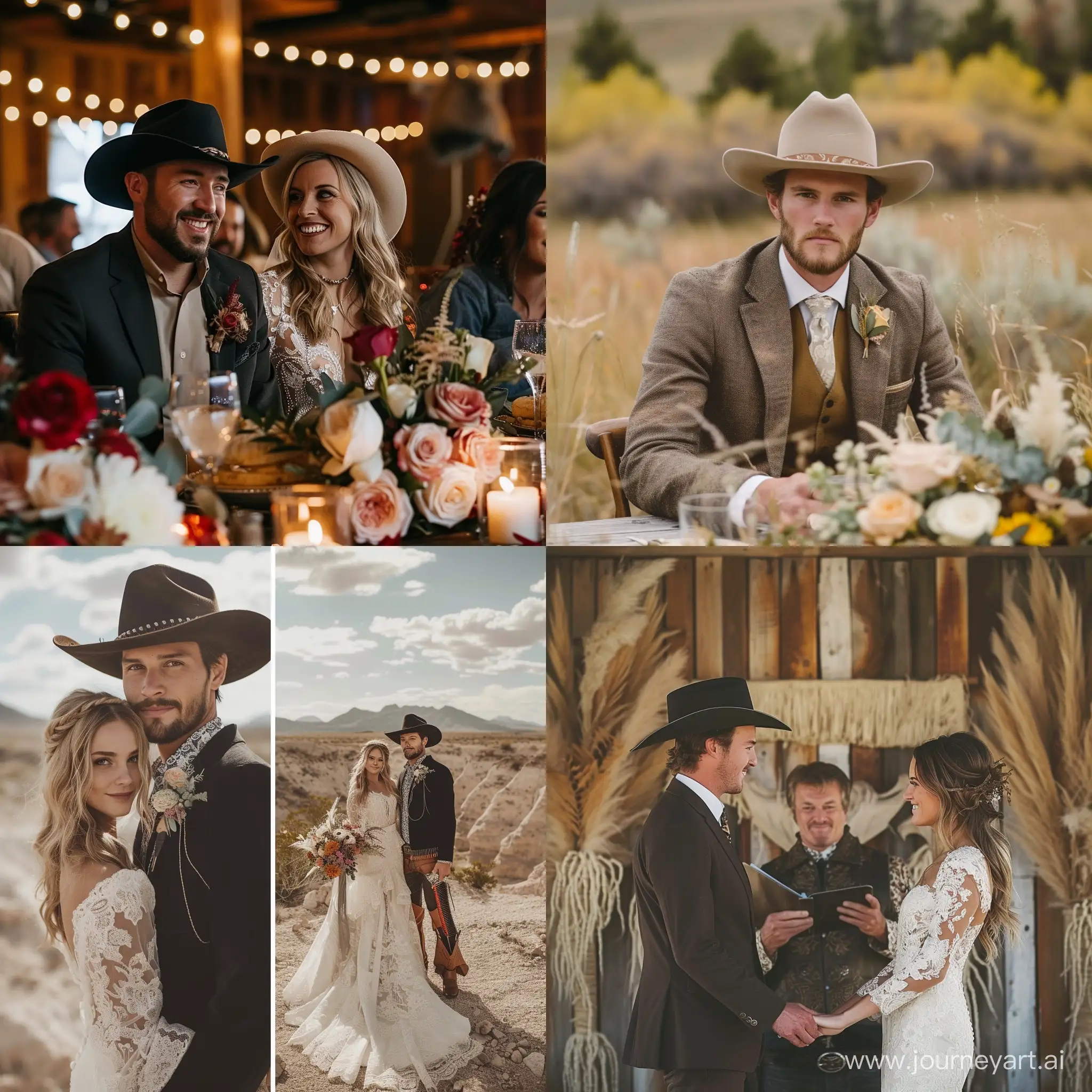 Wild-West-Wedding-Celebration-with-Cowboy-Couple-in-a-Vintage-Setting