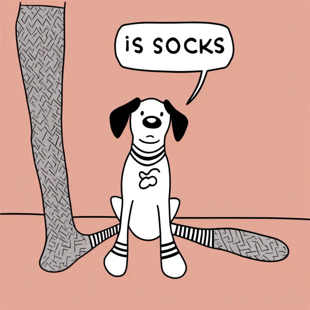 Dog in funny web comic about socks