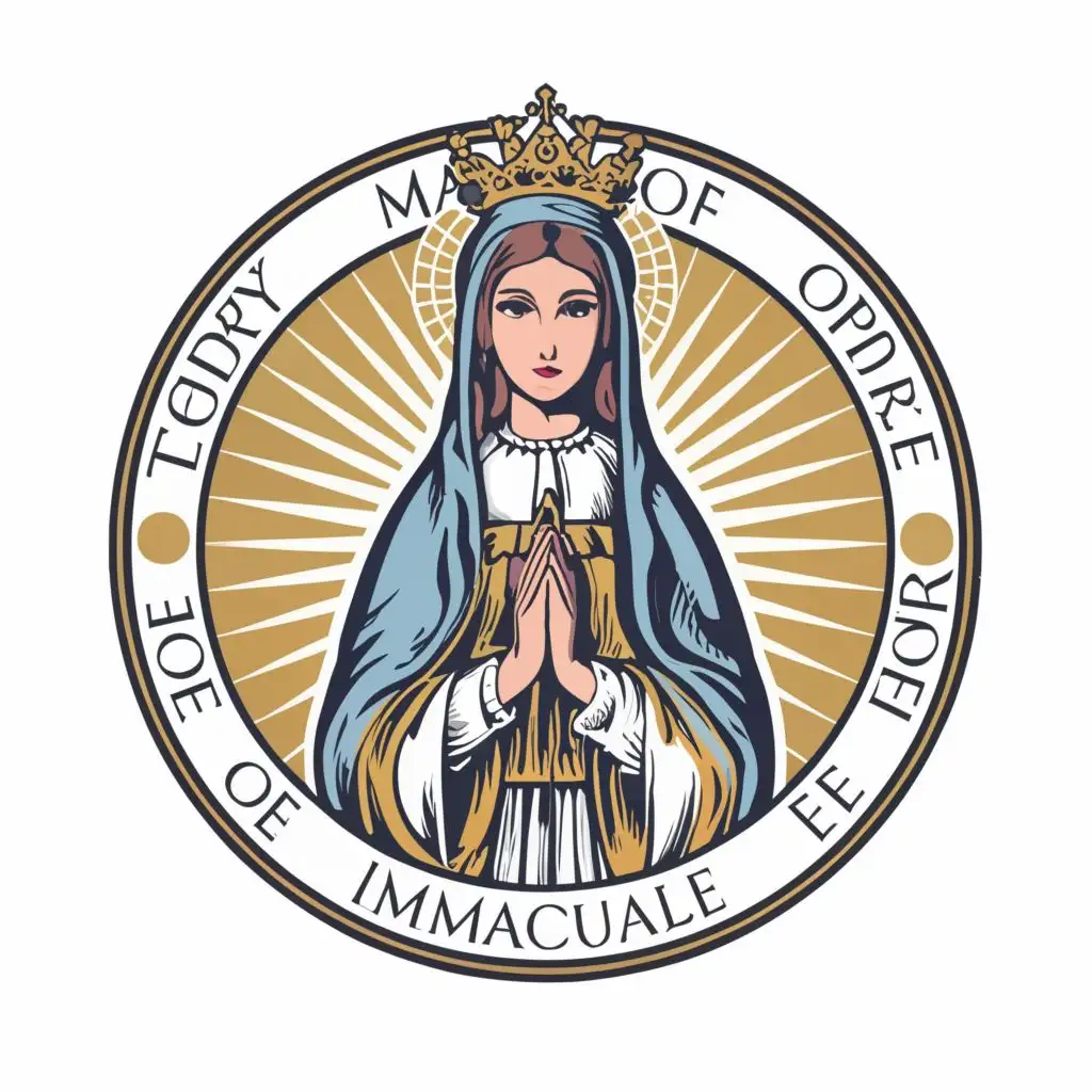 logo, Holy Mary, with the text "Order of the Immaculate", typography, be used in Religious industry