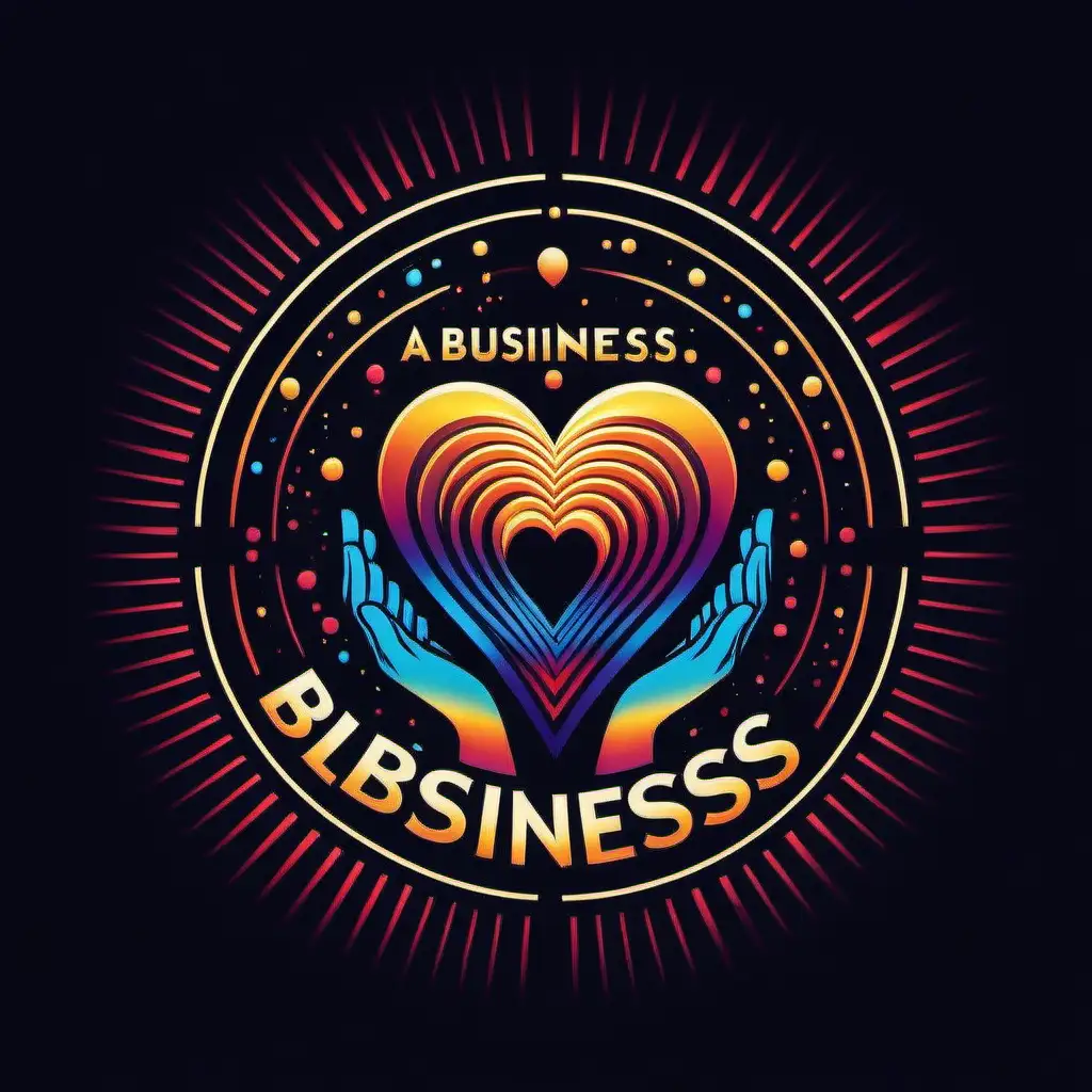 Radiating Love and Healing Business Logo with Sound System