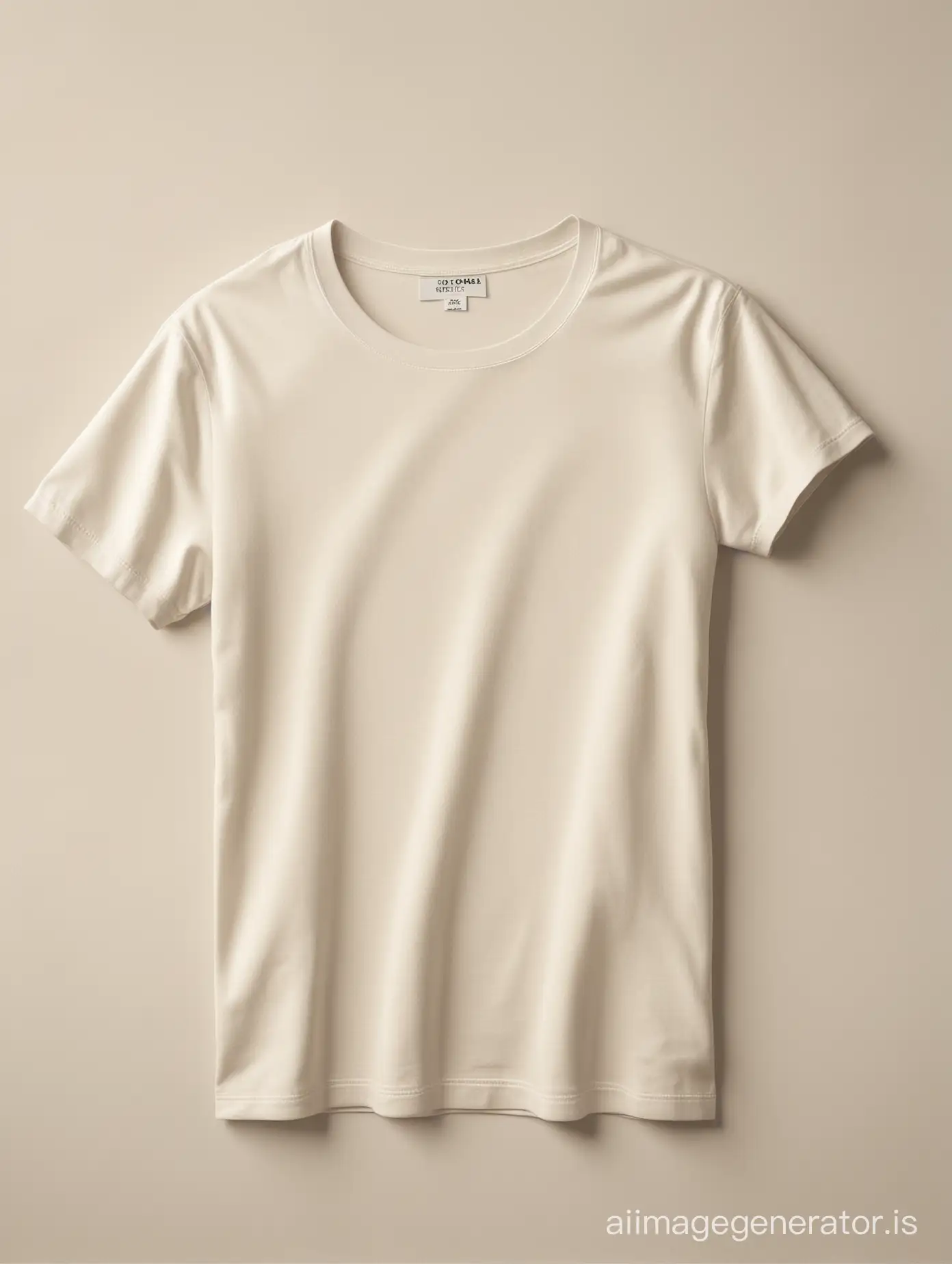 Luxurious-Ivory-Cotton-TShirt-in-Soft-Daylight-Studio-Setting