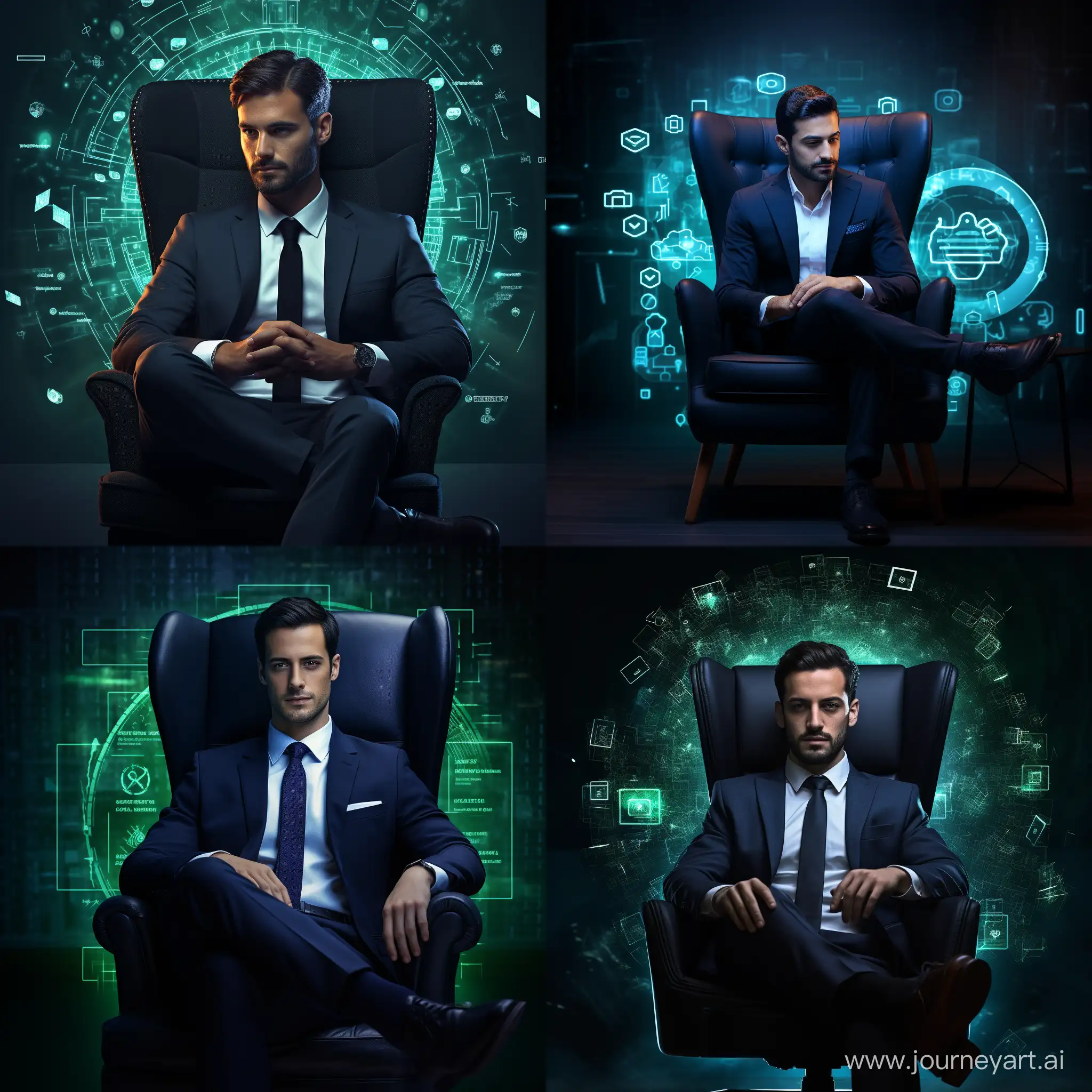 Executive-Man-in-Dark-Blue-Suit-with-Whatsapp-Profile-Mockup