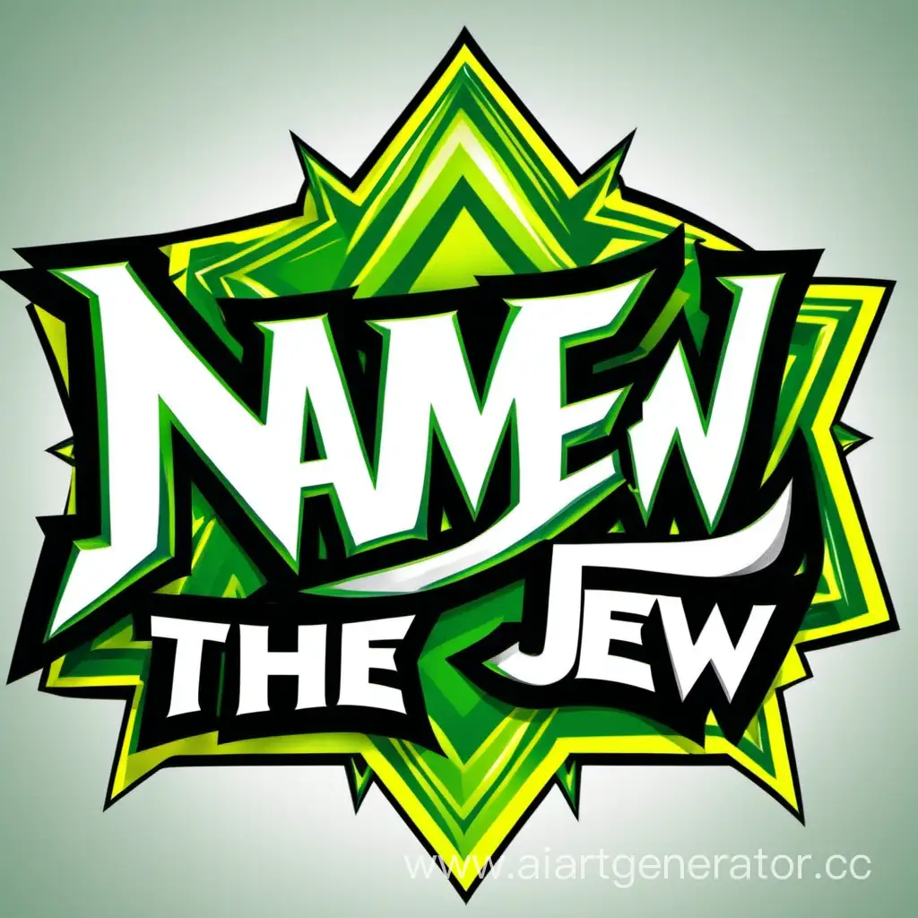 A mountain dew style logo with the phrase "NAME THE JEW"