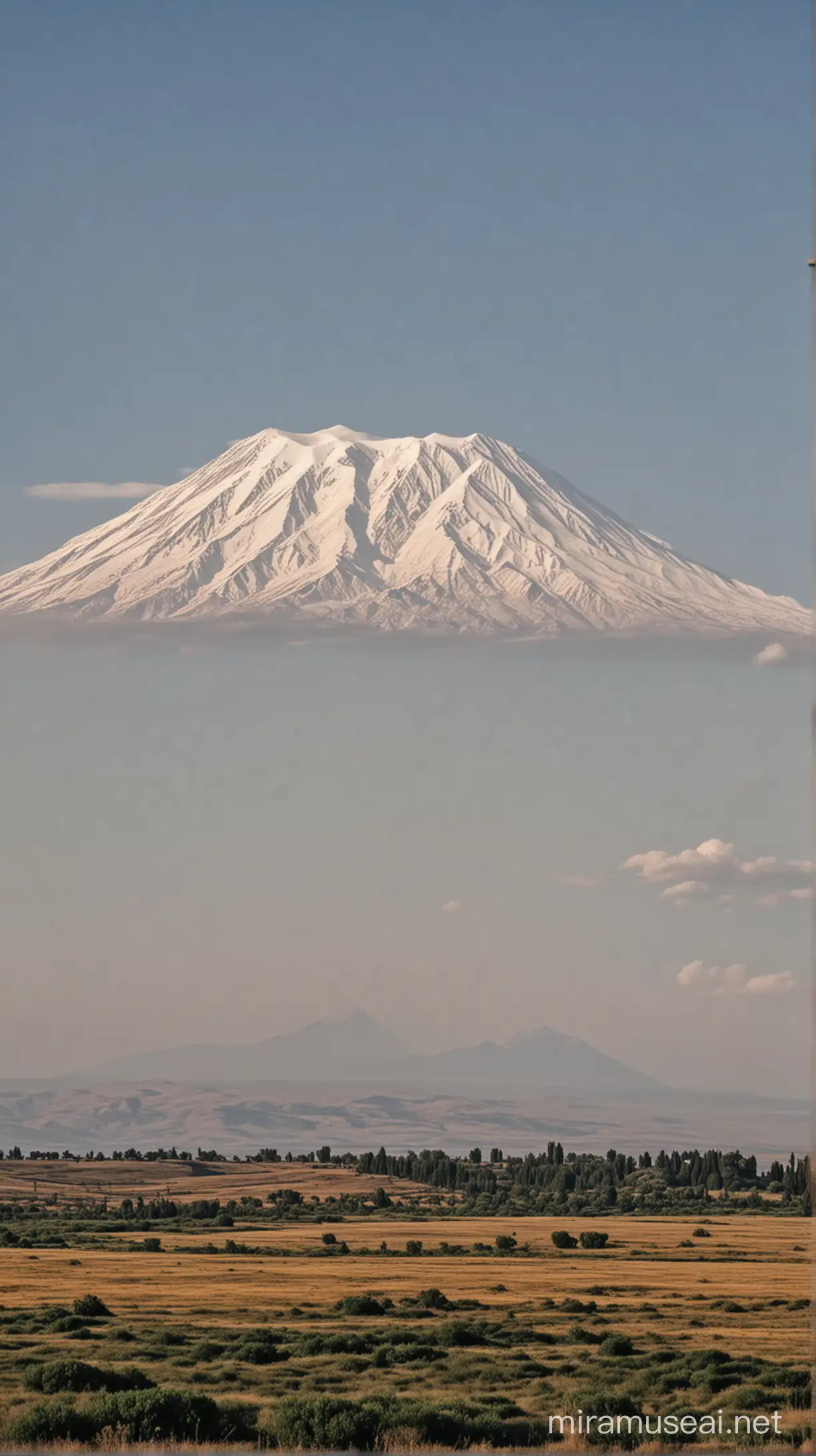 Majestic View of Mountain Ararat Bathed in Sunlight