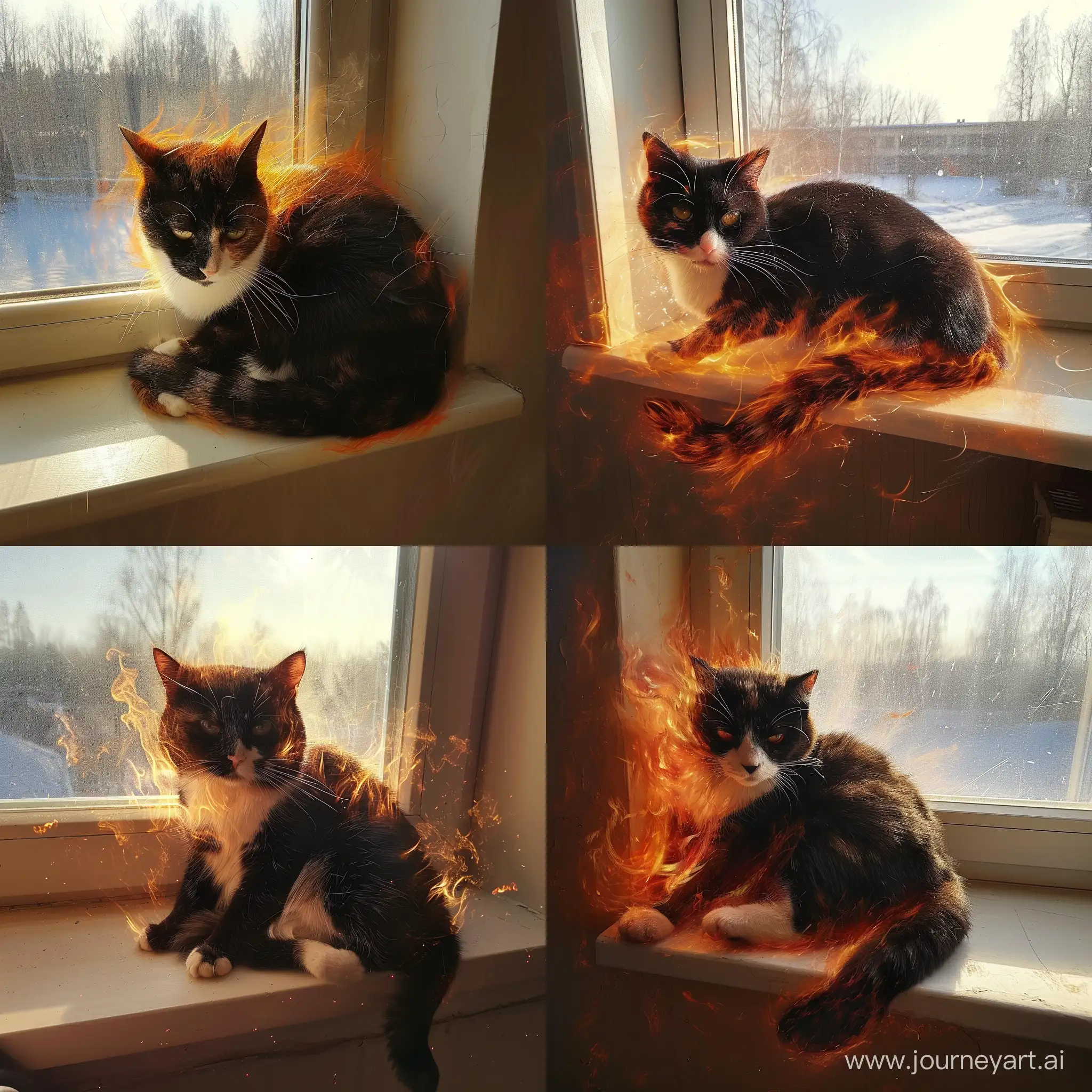 Vibrant-Fiery-Cat-Artwork