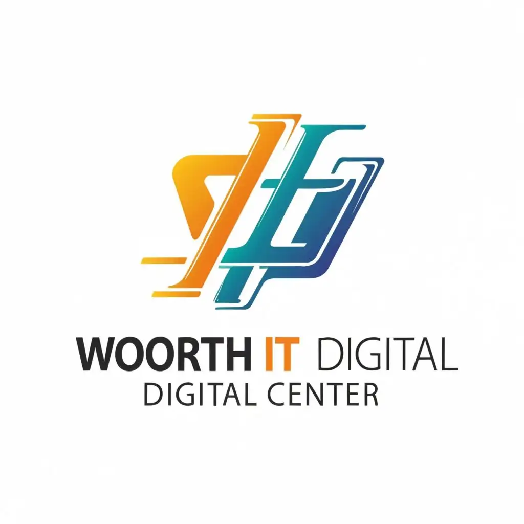 logo, online, with the text "Worth iT Digital Center", typography, be used in Internet industry